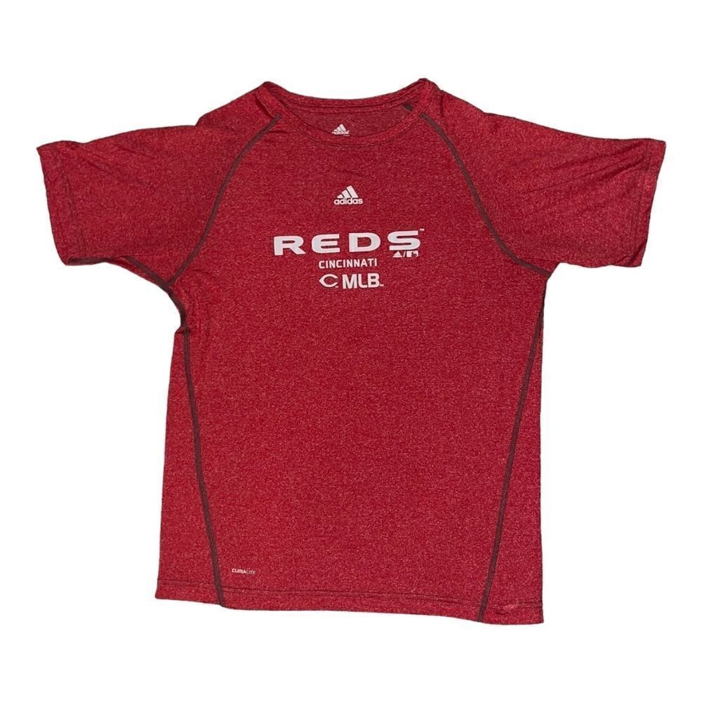 Adidas MLB Cincinnati Reds T-Shirt Climalite Baseball Boys Extra Large EUC
